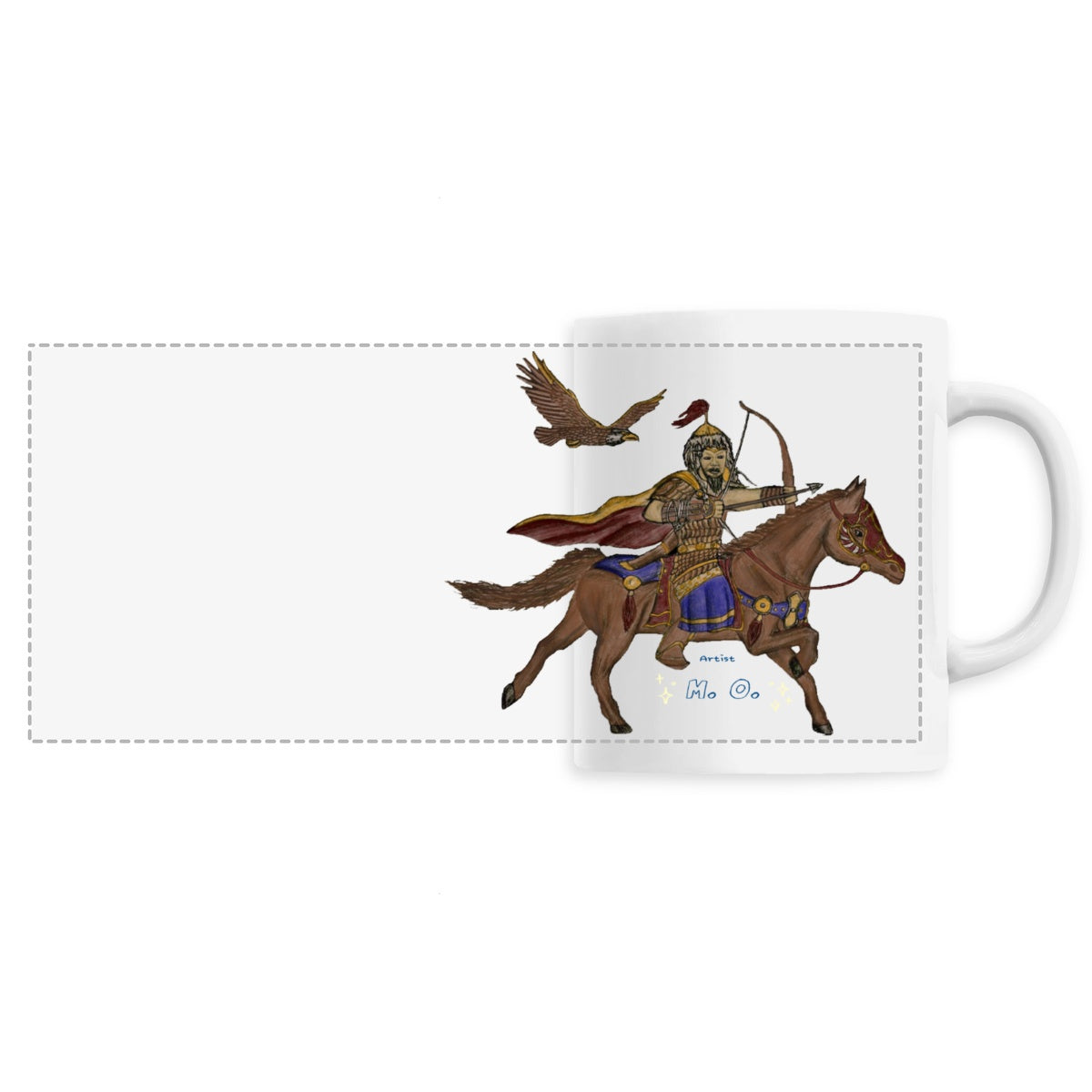 Artistic Chinggis Khaan Ceramic Coffee Mug