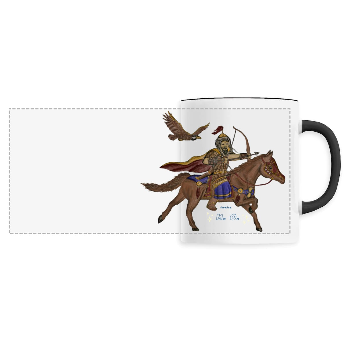 Artistic Chinggis Khaan Ceramic Coffee Mug