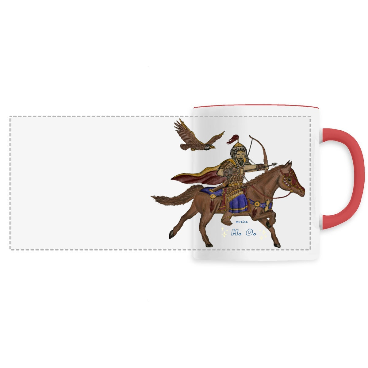 Artistic Chinggis Khaan Ceramic Coffee Mug